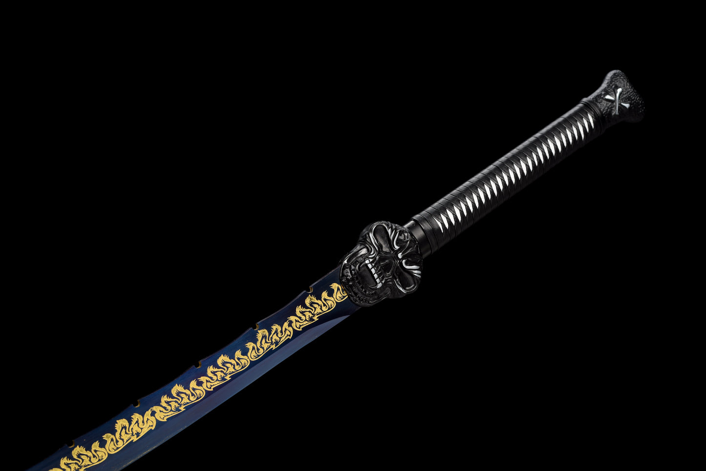 Exclusive Ghost Head Hilt Embroidery Blade - Night Demon