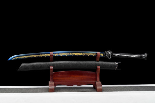 Exclusive Ghost Head Hilt Embroidery Blade - Night Demon