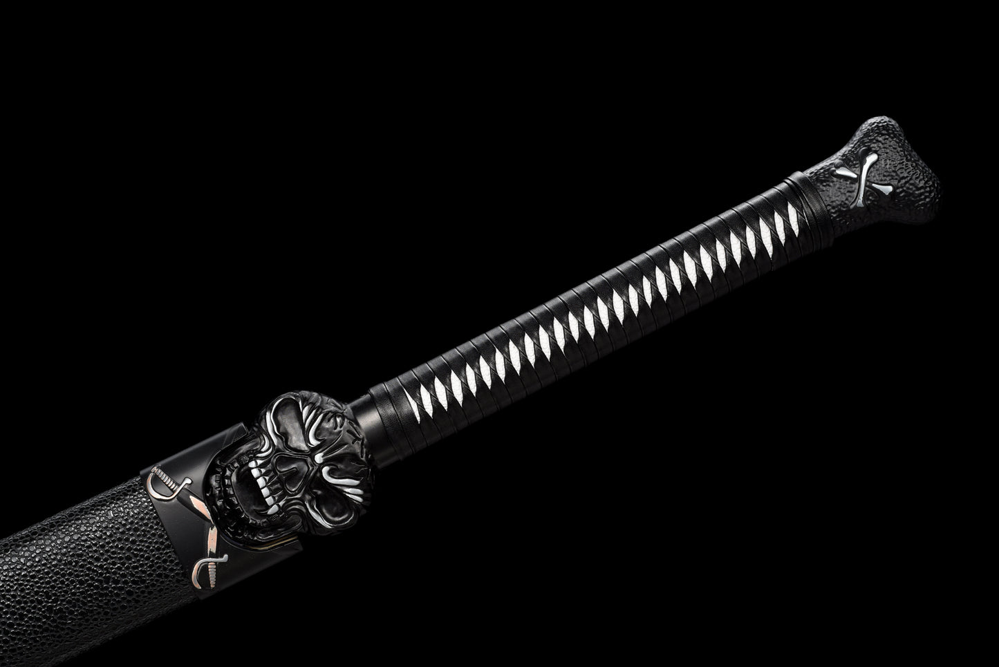 Exclusive Ghost Head Hilt Embroidery Blade - Night Demon