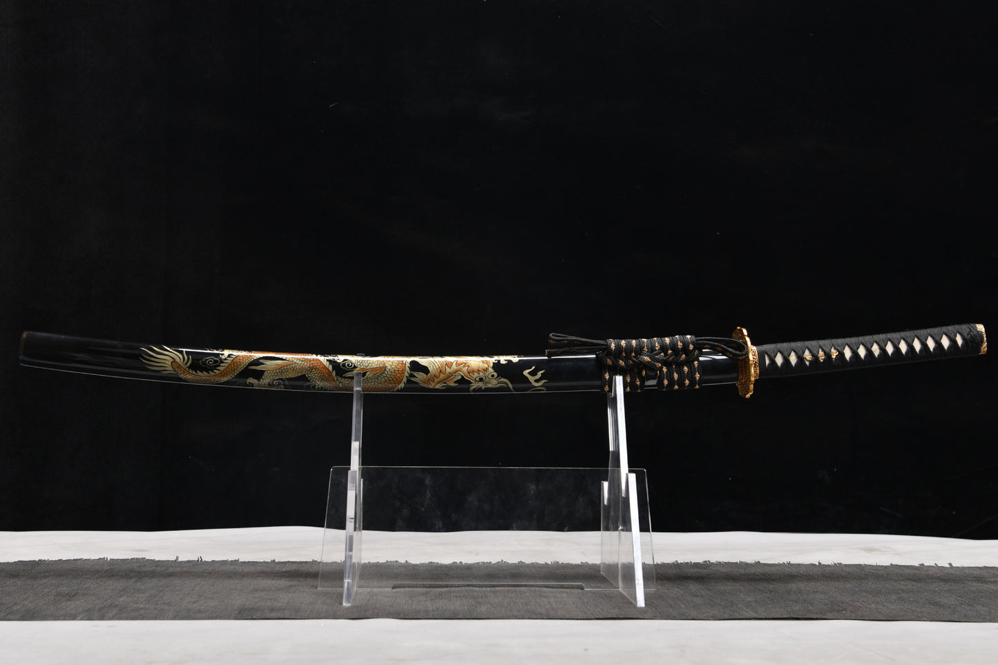 26-inch T10 Steel Tri-color Sword - Maki-e Gold Dragon Sword