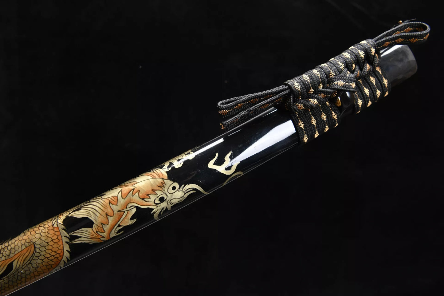 26-inch T10 Steel Tri-color Sword - Maki-e Gold Dragon Sword