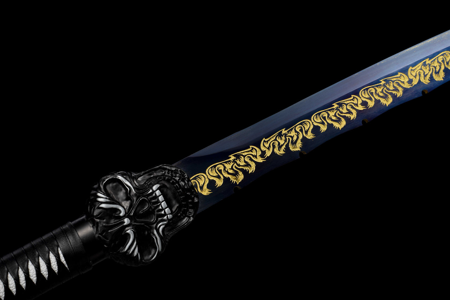 Exclusive Ghost Head Hilt Embroidery Blade - Night Demon